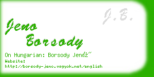 jeno borsody business card